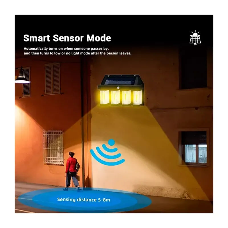 Aplique O Foco Solar Pared 4 Led Exterior Sensor Movimiento
