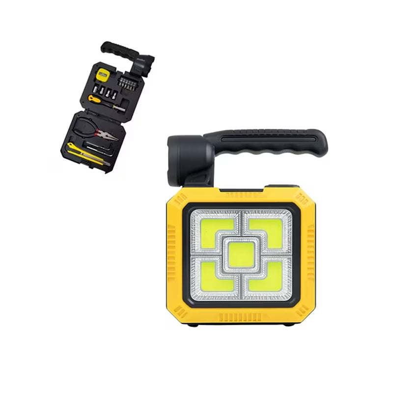 Linterna Solar USB Portátil 4 en 1 con Kit de Herramientas y Powerbank