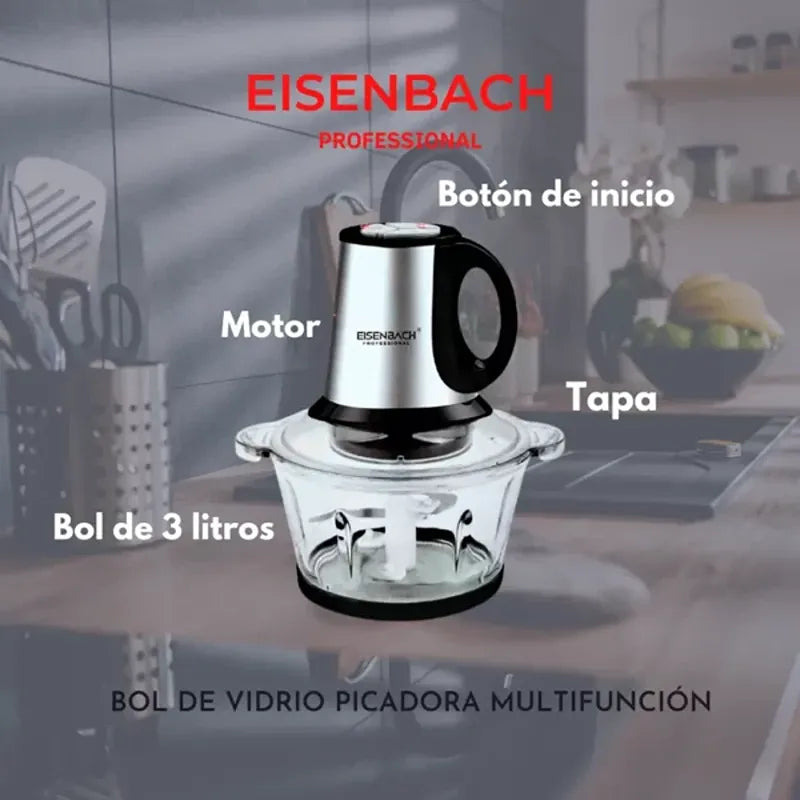 Picadora Eléctrica de Alimentos 3L 700W – Modelo V-779, Acero Inoxidable