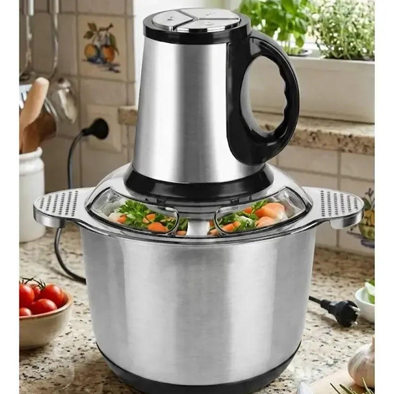 Picadora Eléctrica de Carne y Verduras 3L – Acero Inoxidable, 2 Velocidades