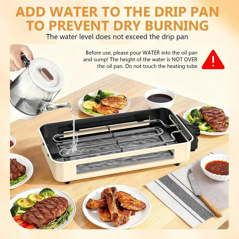 Parrilla Eléctrica Multifuncional 1500W con Raclette y Plancha Antiadherente