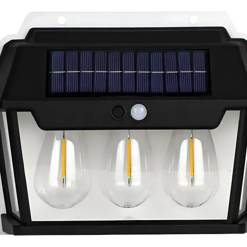 Aplique Solar de Pared para Exteriores con 3 Focos LED y Sensor