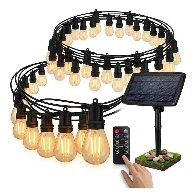 Guirnalda Solar 20 Metros 20 Ampolletas + Control Remoto