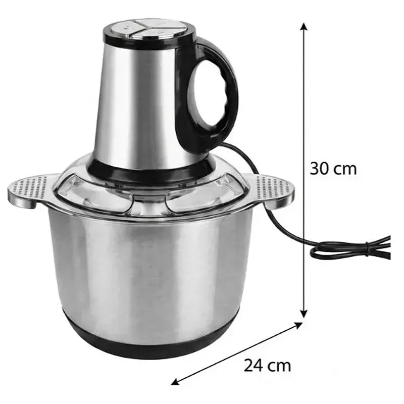 Picadora Eléctrica de Carne y Verduras 3L – Acero Inoxidable, 2 Velocidades