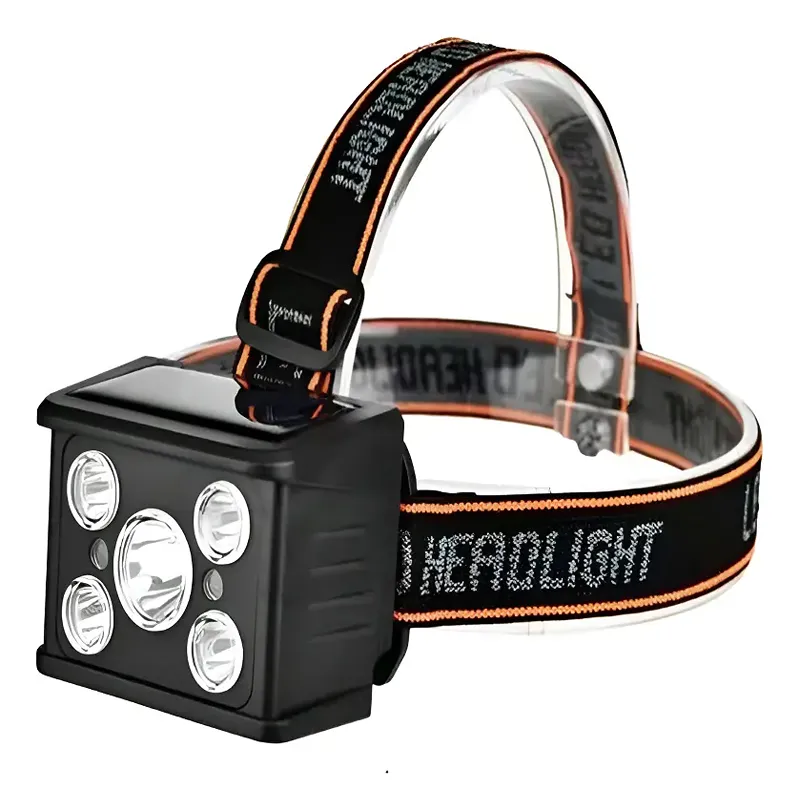 Linterna Frontal Led Solar Recargable Potente 5 Luces