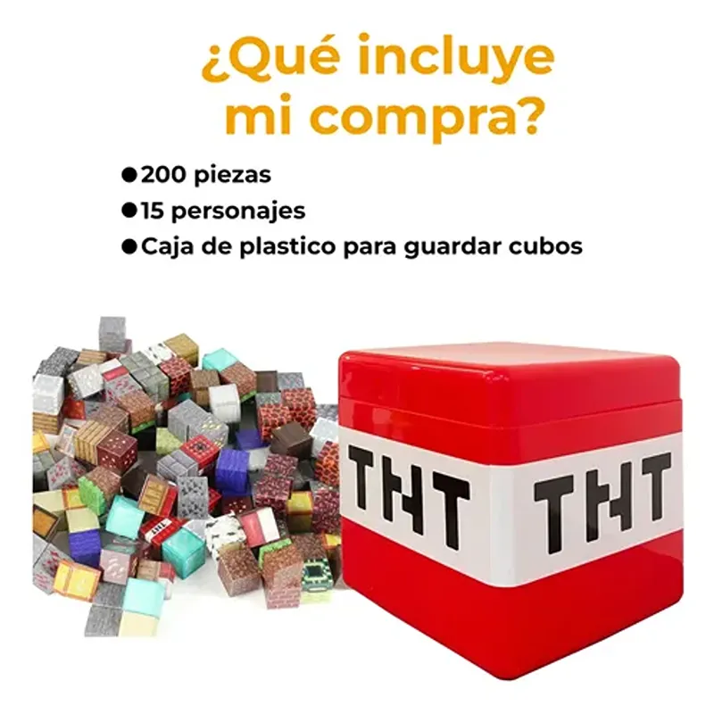 Cubos Bloques Magneticos Minecraft 200pzs CD612