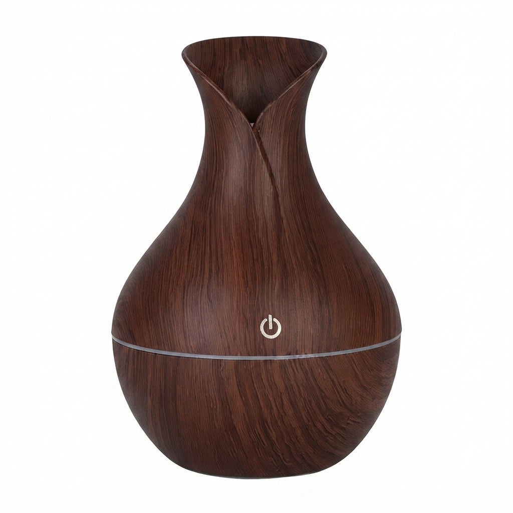 Humidificador y Difusor Ultrasónico con Acabado en Madera (500 ml)