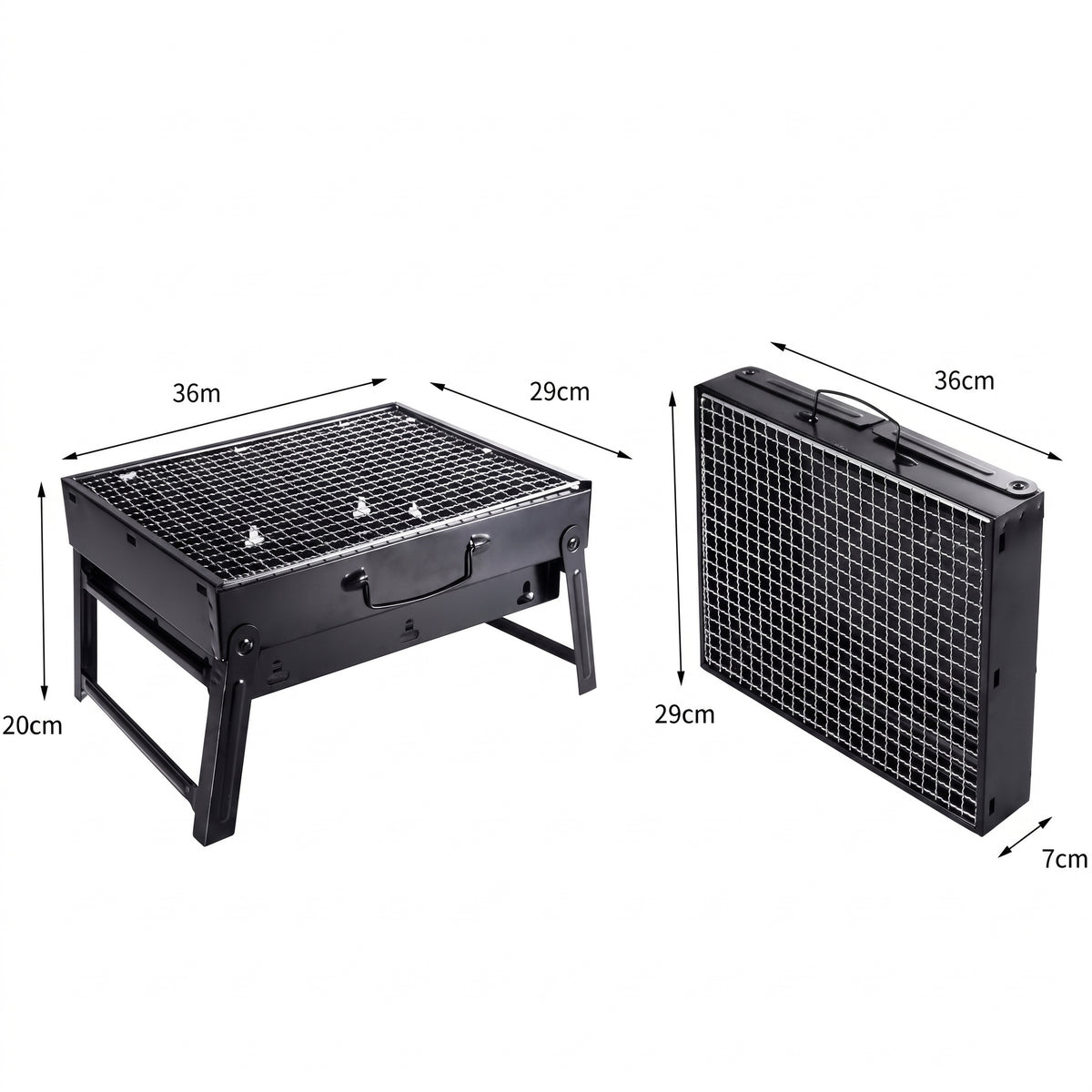 Parrilla a Carbón Portátil Plegable 36x29cm - Asador Tipo Maletín Ultracompacto