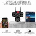 Cámara de Seguridad 4K de 3 Lentes con Inteligencia Artificial
