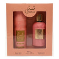 Set Perfume Qissa Pink EDP 100 ml + Perfumed Spray 200 ml Paris Corner