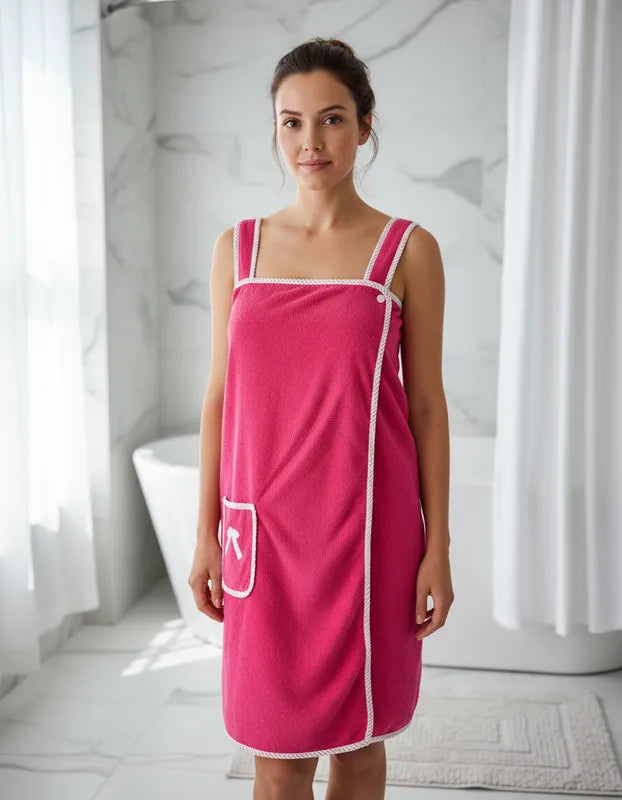 Salida de Baño de Toalla Rosa