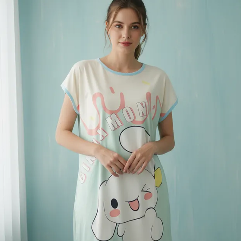 Camisón Cinnamoroll de Algodón para Mujer – Pijama Kawaii Suave