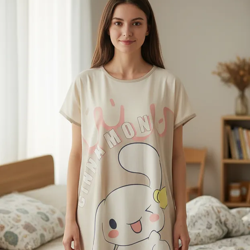 Camisón Cinnamoroll de Algodón para Mujer – Pijama Kawaii Suave