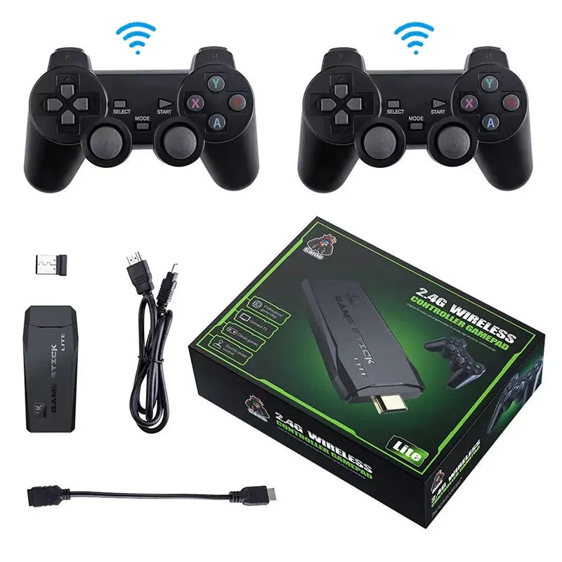 Consola de Videojuegos Retro Inalámbrica 4K Game Stick Lite (2 Mandos)