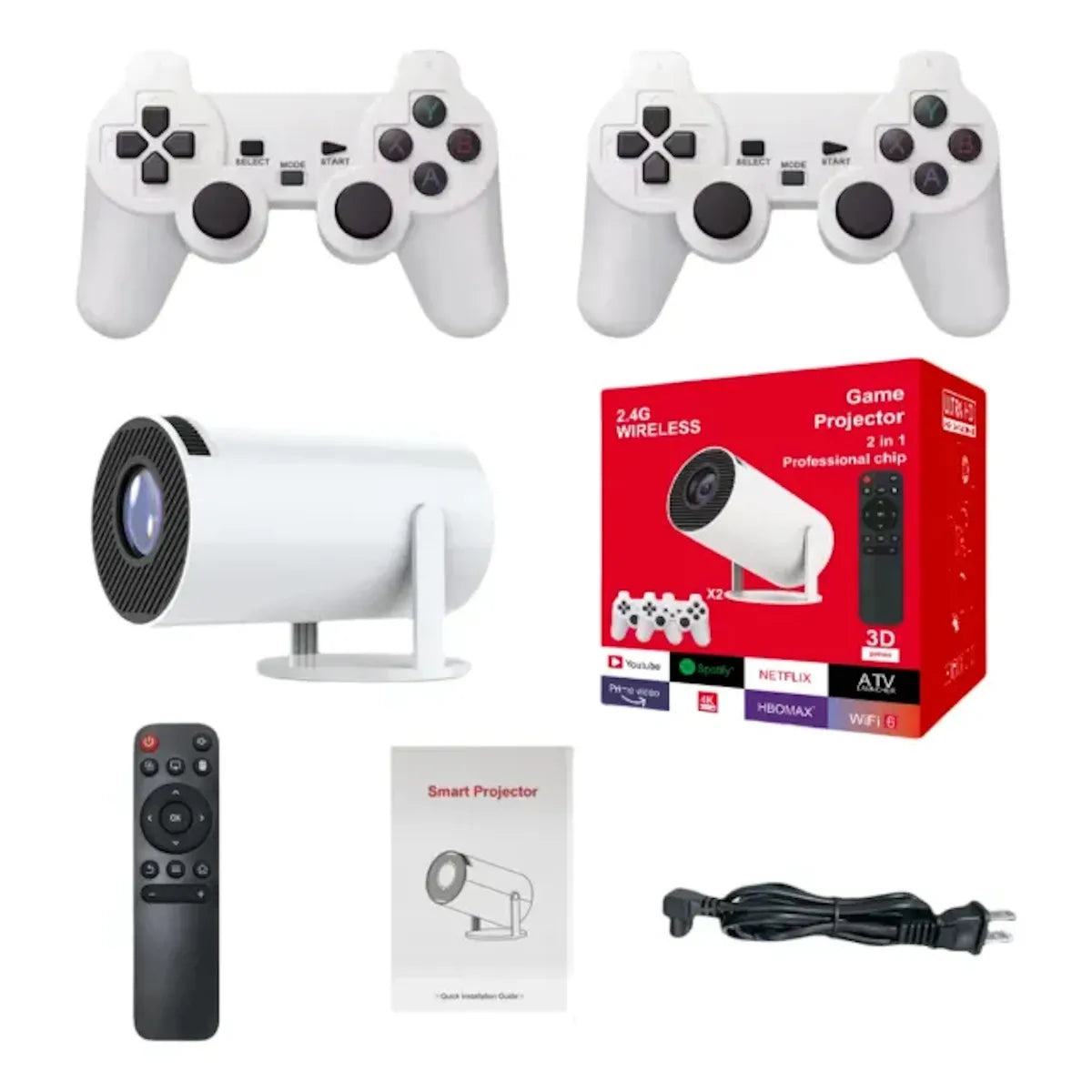 Proyector Portátil Con Consola Hd 4k Wifi Bluetooth +control
