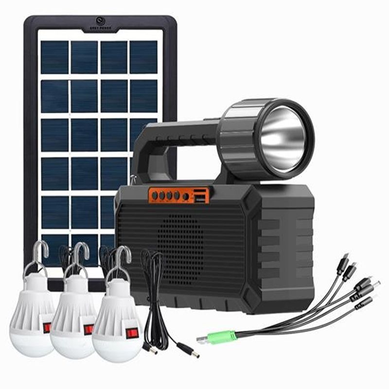 Sistema de Iluminación Solar Portátil con Powerbank y Altavoz Integrado